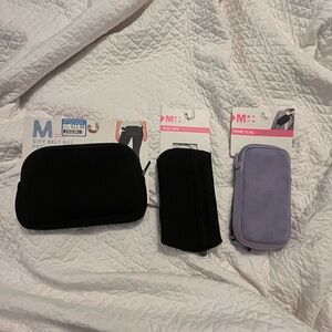 Black Waist Band and Purple Phone Sling Set and fanny pack!